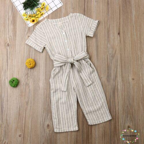 Jumpsuit ngắn tay họa tiết sọc ngang dễ thương dành cho các bé