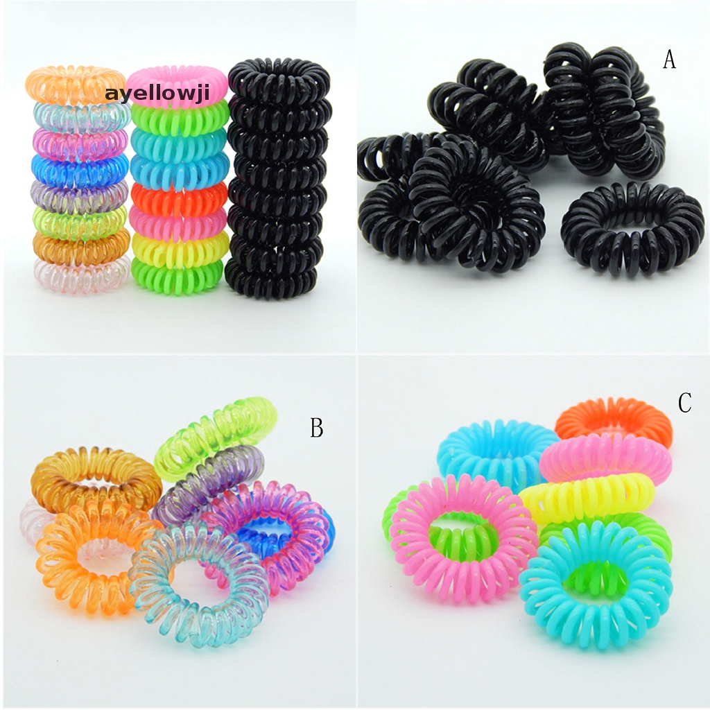 Set 10 Dây Buộc Tóc Lò Xo Bằng Nhựa