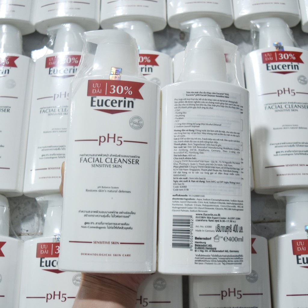 Sữa Rửa Mặt Eucerin PH5 Facial Cleanser Da Nhạy Cảm (400ml)