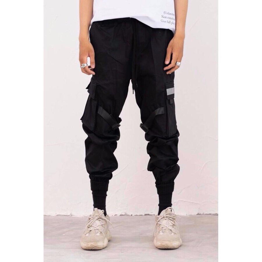 Quần jogger nam nữ căp đôi unisex kaki túi hộp phản quang thời trang hàng bao chất-A406