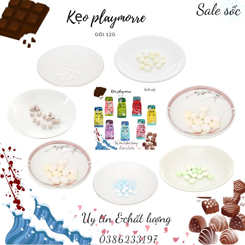 Kẹo Thái Lan _Hộp 6 hũ  kẹo Playmore vị bạc hà hũ 22g