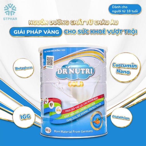 Sữa nghệ tăng cân Dr. Nutri Gold dinh dưỡng cho bệnh nhân hậu phẫu người suy dinh dưỡng lâu năm