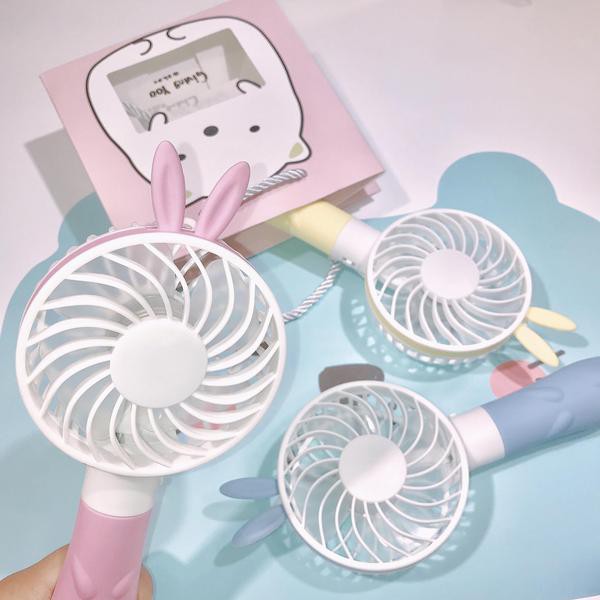 🔥Quạt cầm tay Tai Thỏ kèm dây đeo ĐI HỌC/ĐI LÀM/DU LỊCH - Hàng Cao Cấp - SIÊU MÁT - 3 Tốc Độ | BigBuy360 - bigbuy360.vn