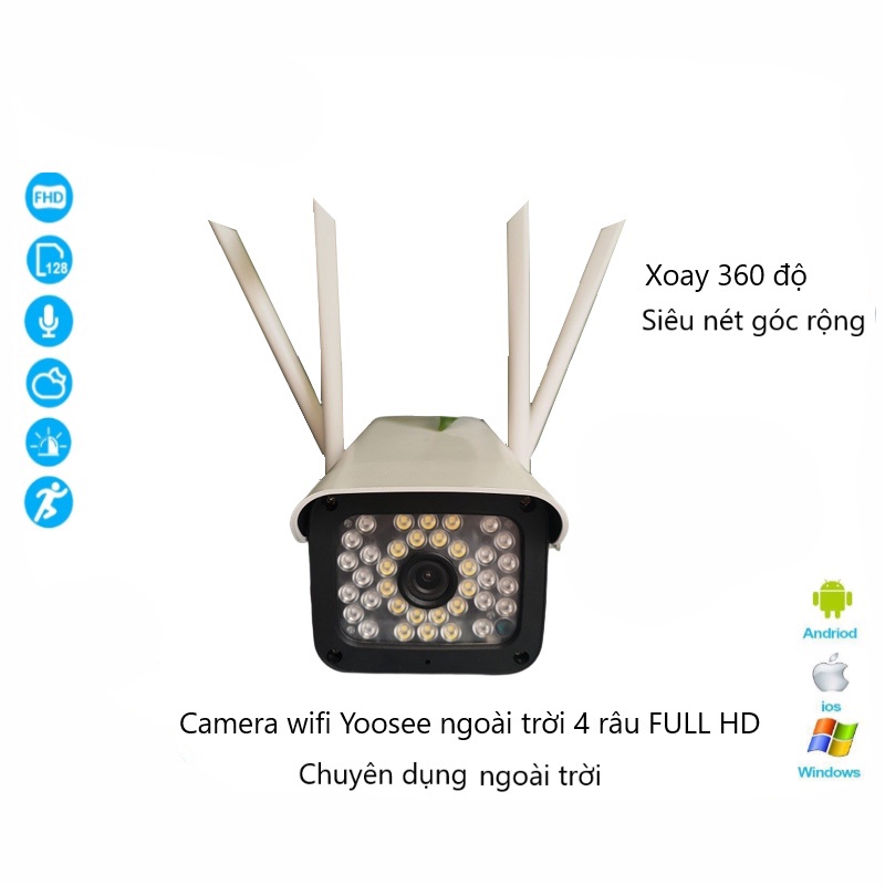 Camera Ngoài Trời YOOSEE 516-4R 5.0MP 4 râu Xoay ngoài trời 36 LED siêu nét