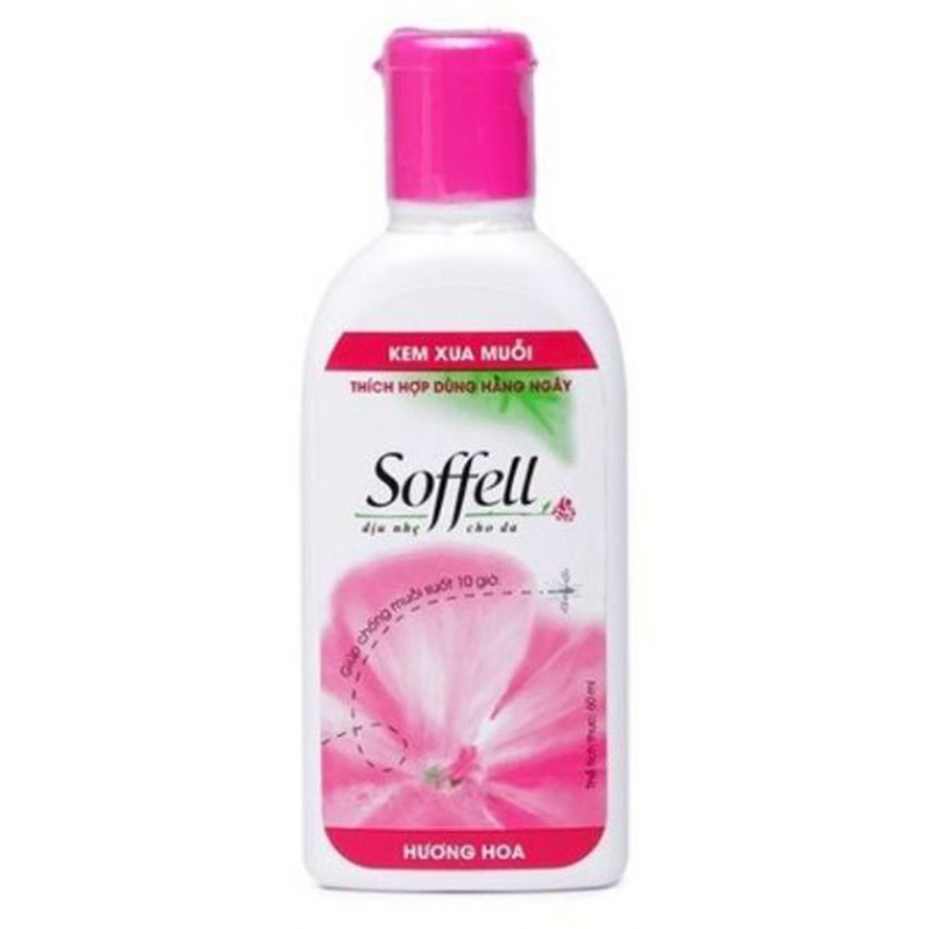 Kem Xua Muỗi Soffell 60ml (Hương hoa) Kem Chống Muỗi hương dịu nhẹ, không nhờn rít - cvspharmacy