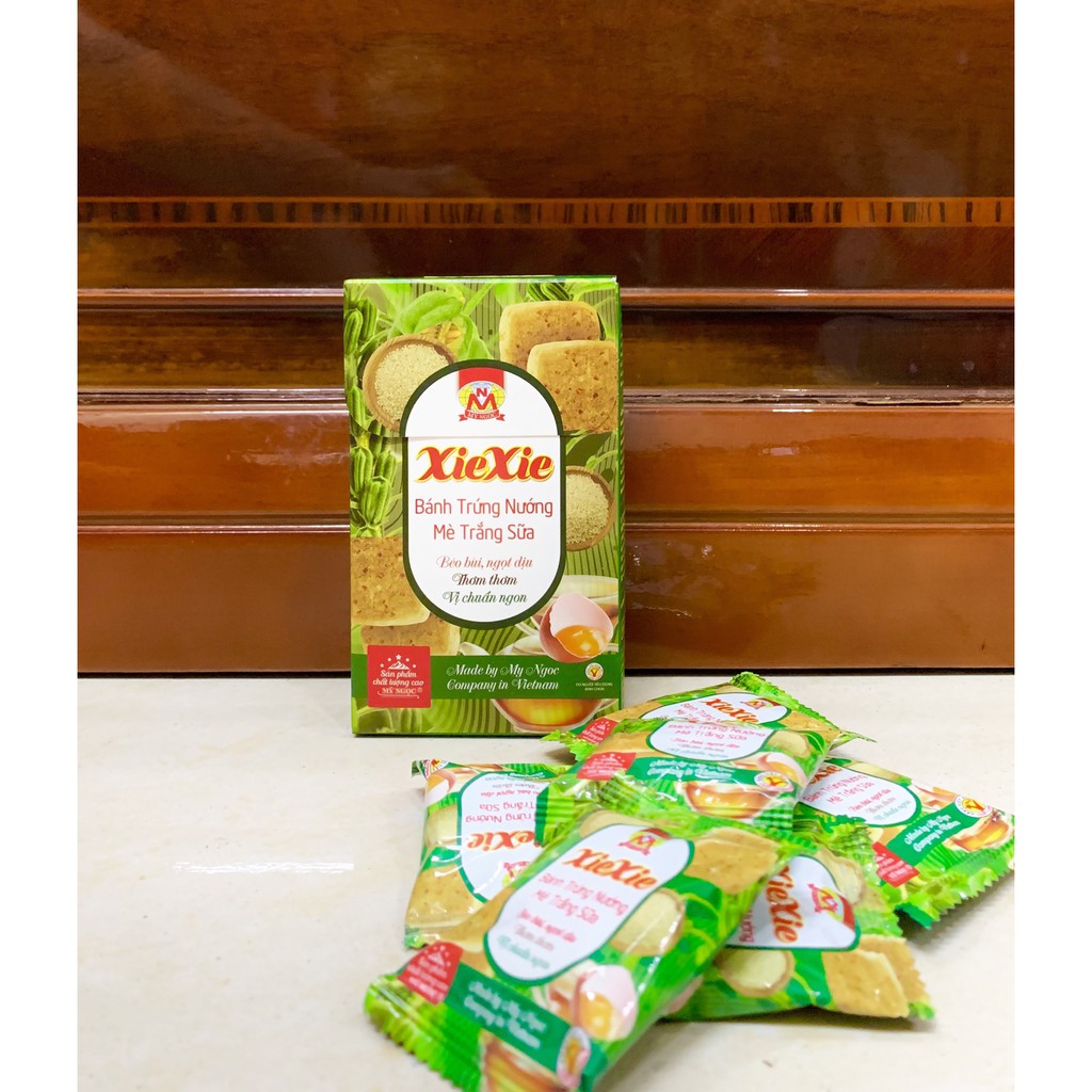 XieXie _ 80g Bánh trứng nướng MÈ TRẮNG sữa tươi - Baked egg cake with Green tea 80g