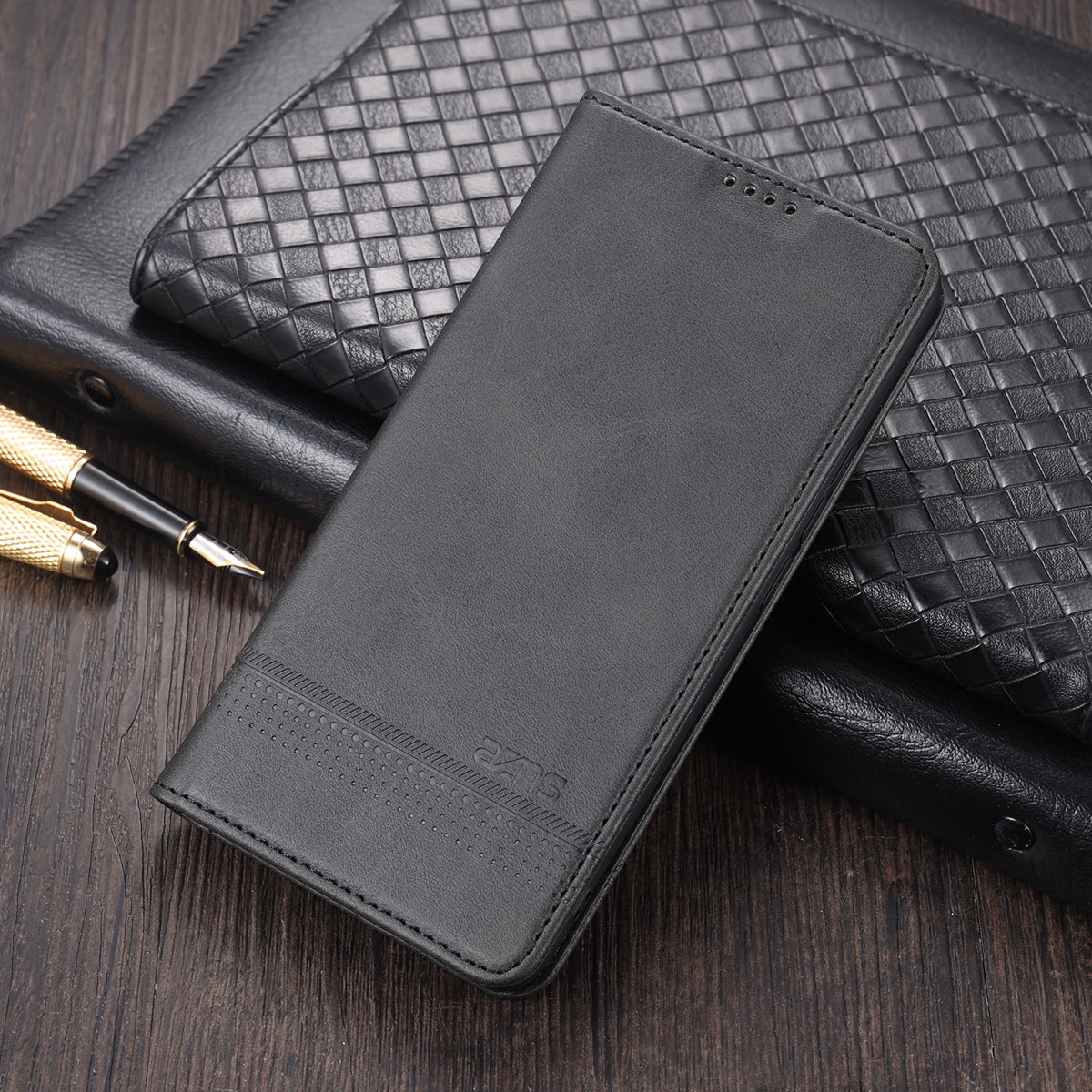 Bao da điện thoại PU phối TPU dạng ví khóa từ tính cho Xiaomi Mi Poco M3