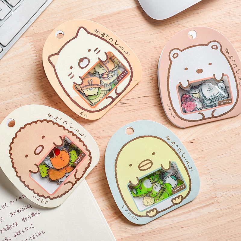 Sticker Bộ 50 miếng dán trang trí album/nhật ký/sổ tay/quà lưu niệm phong cách ulzzang Nhật Bản dễ thương