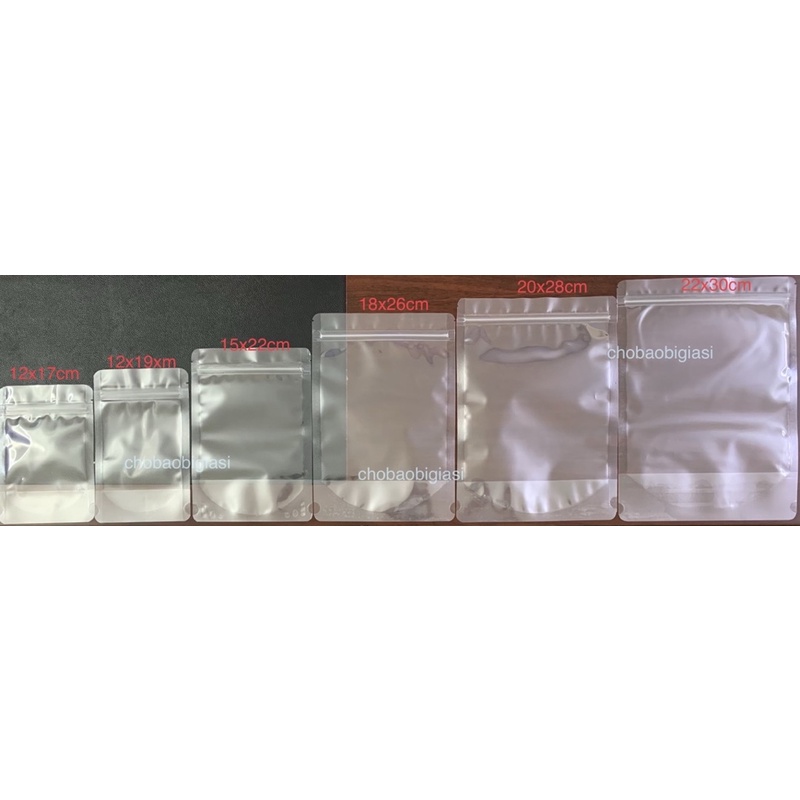 Túi zipper đáy đứng 2 mặt trong đựng các loại hạt, các loại bột, trái cây sấy...