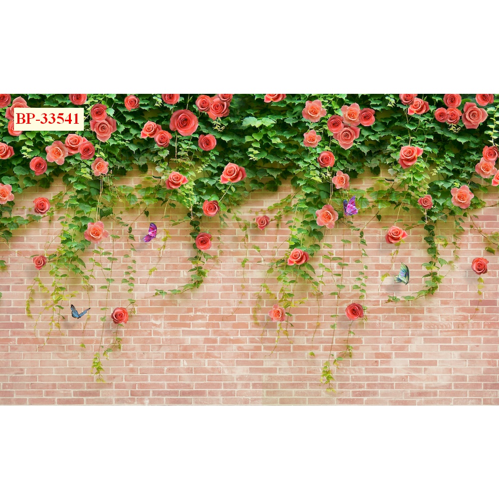 Tranh 3d dán tường phòng khách bức tường hoa leo in sắc nét
