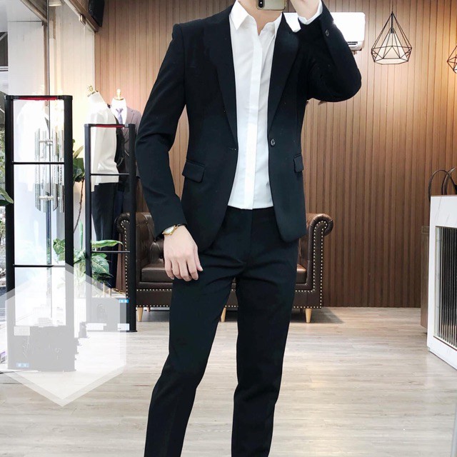 Bộ vest nam hàn quốc 🔥 GIÁ GỘC TẬN XƯỞNG 🔥 bộ com lê nam trẻ trung chất liệu vải tuyết cao cấp dáng đứng, có lớp lót mềm