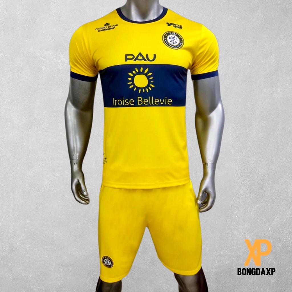 Quần áo bóng đá, đồ đá banh CLB Pau Fc Quang Hải Vàng Vải thun lạnh cao cấp