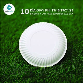 [10 chiếc] Đĩa giấy dùng 1 lần - Hàng cao cấp (giấy Cupstock hoặc ghép Nhôm)
