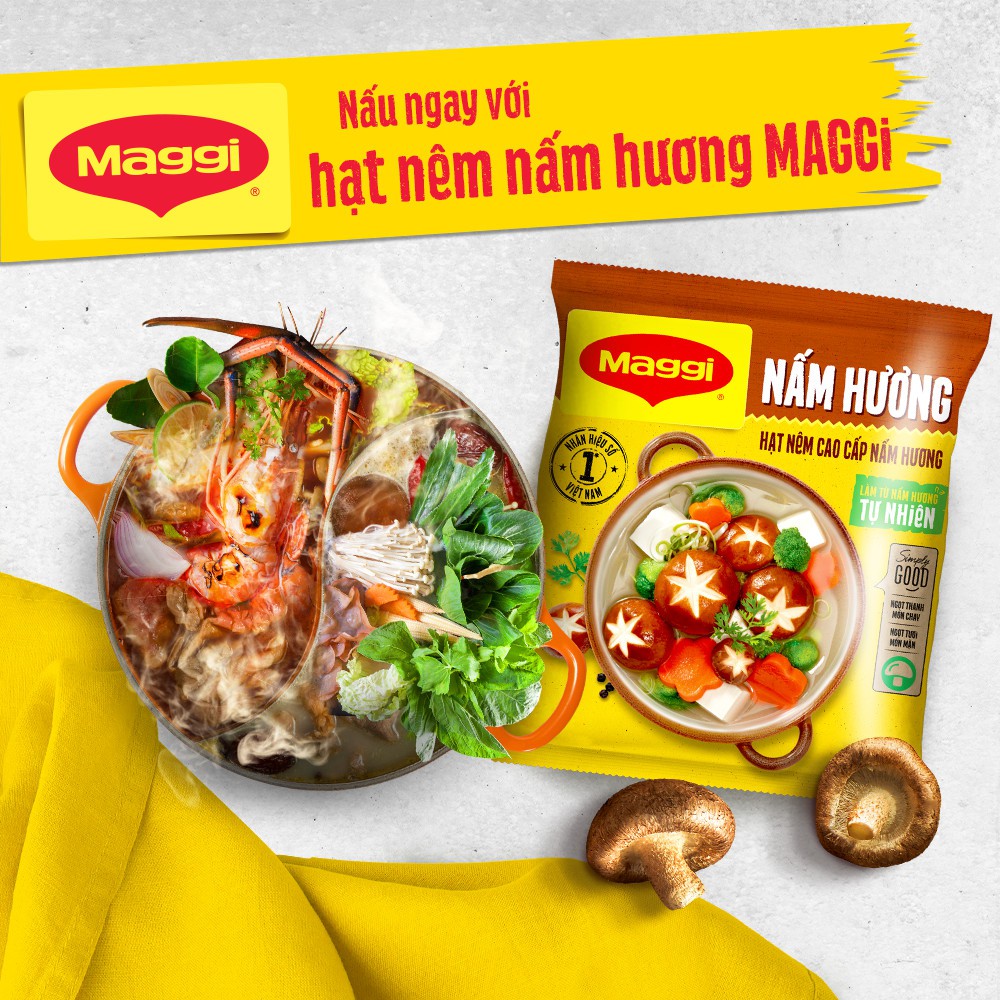 Combo Maggi gia vị trọn bộ:nước tương đậu nành đậm đặc 700ml+hạt nêm vị nấm hương gói 450g+nước mắm 490ml+dầu hào 820g