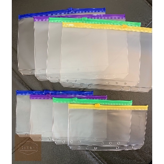 Túi zip 6 lỗ màu gắn sổ còng A5/A6