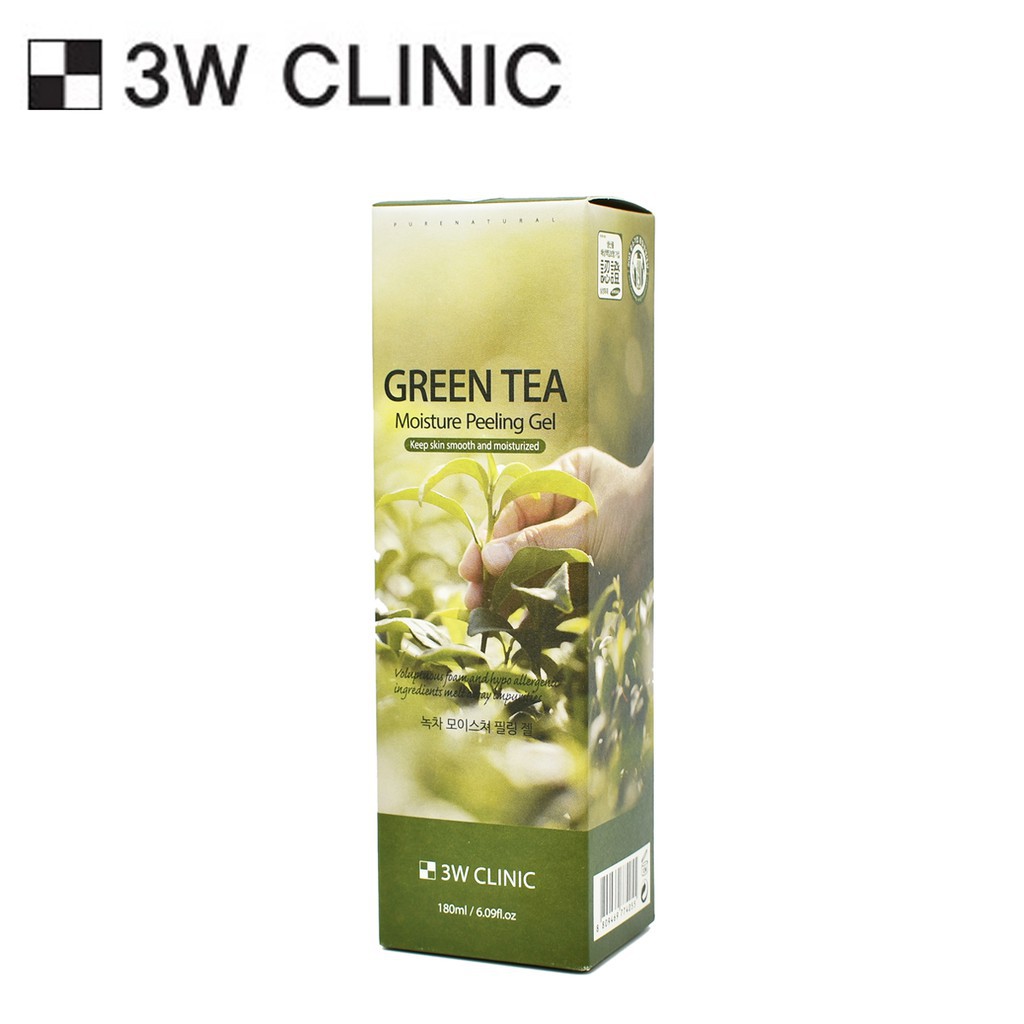 TẨY TẾ BÀO CHẾT TRÀ XANH 3W CLINIC GREEN TEA MOISTURE PEELING 180ML