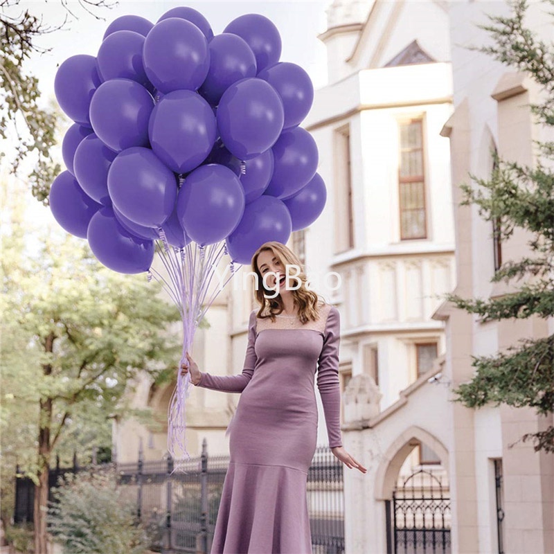 Set 100 Bong Bóng Cao Su Dày 2.2g 10inch Trang Trí Tiệc Cưới/Sinh Nhật