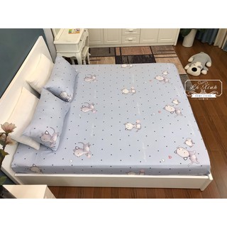 Bộ Ga Gối Lụa Tencel Mèo Cute  ( Ảnh thật 100%)