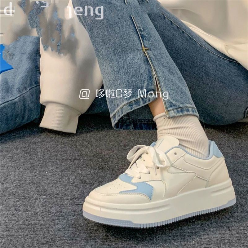 Giày Thể Thao Đế Dày Cổ Cao Màu Xanh Dương Sữa Thời Trang Xuân Hè 2022 Dễ Thương