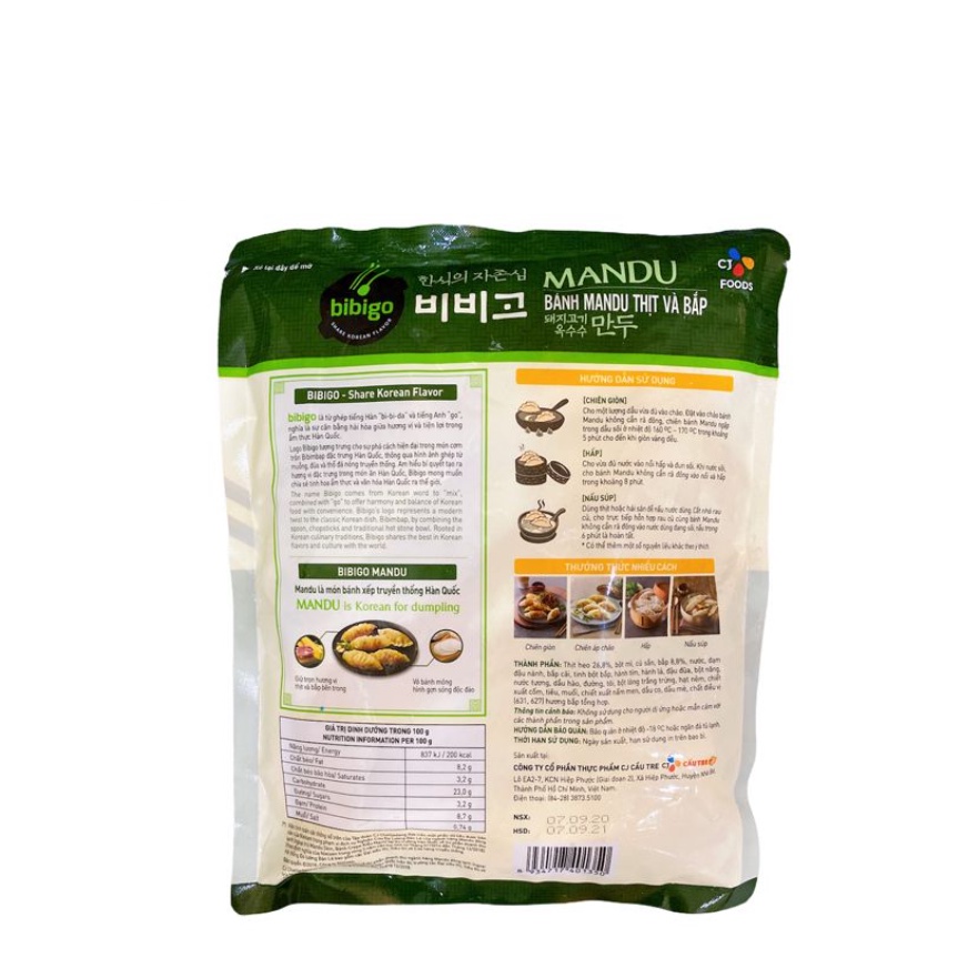 Bánh xếp Mandu Bibigo nhân (thịt/thịt và bắp/hải sản) giao Hỏa Tốc TP.HCM | BigBuy360 - bigbuy360.vn