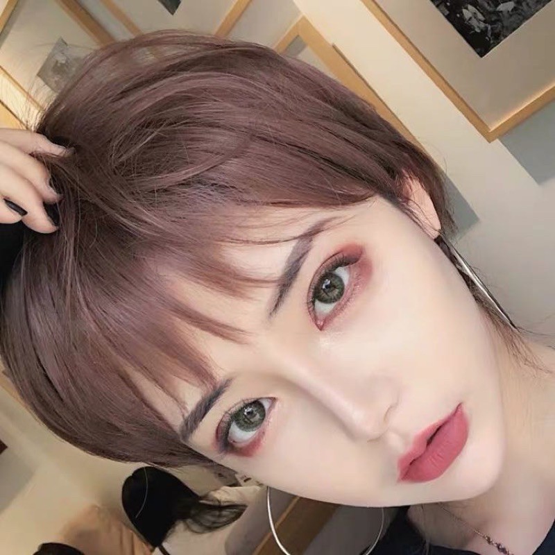 Tóc Giả Tomboy Nhuộm Chân Đen Cá Tính 1576