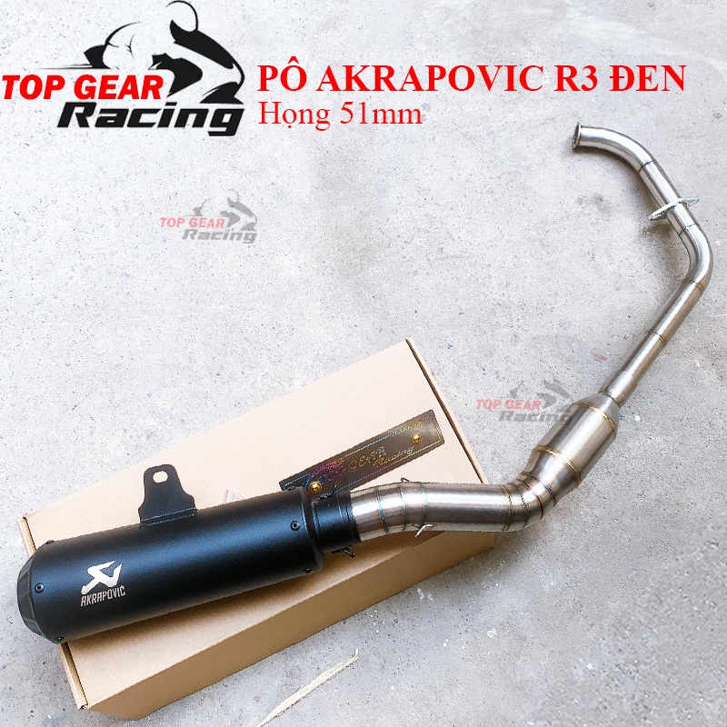 Pô AK R3 Đen Ngầu Họng 51mm Pô Akrapovic R3 Classic Retro