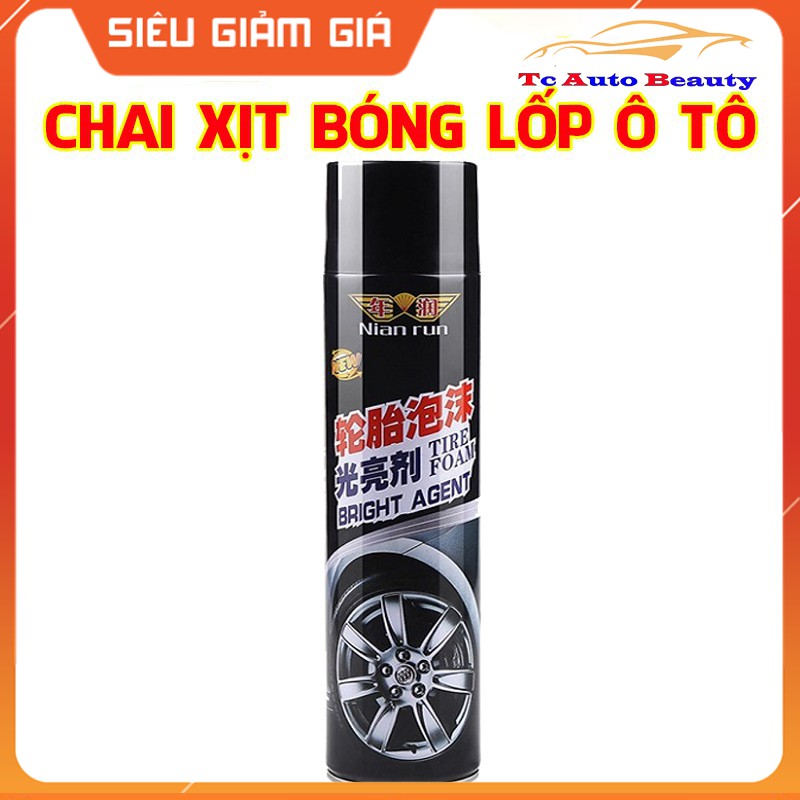 Chai xịt bóng lốp, bảo dưỡng lốp xe, đen bóng lốp Nian Run dung tích 650ml -TC AUTO