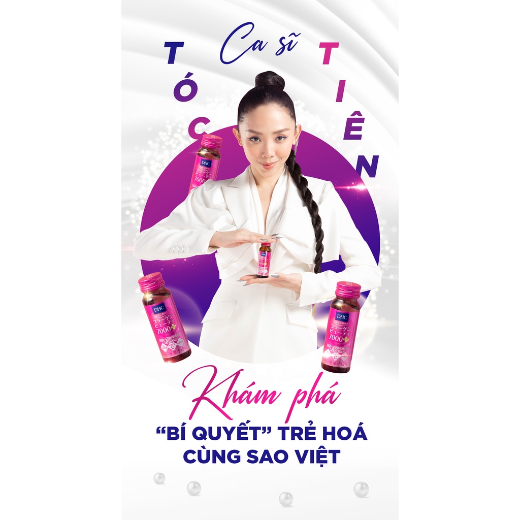 Nước uống Collagen DHC Nhật Bản hàm (new) lượng 7000mg/lọ nuôi da căng mọng, ngăn ngừa thâm nám 20 lọ (2 hộp)