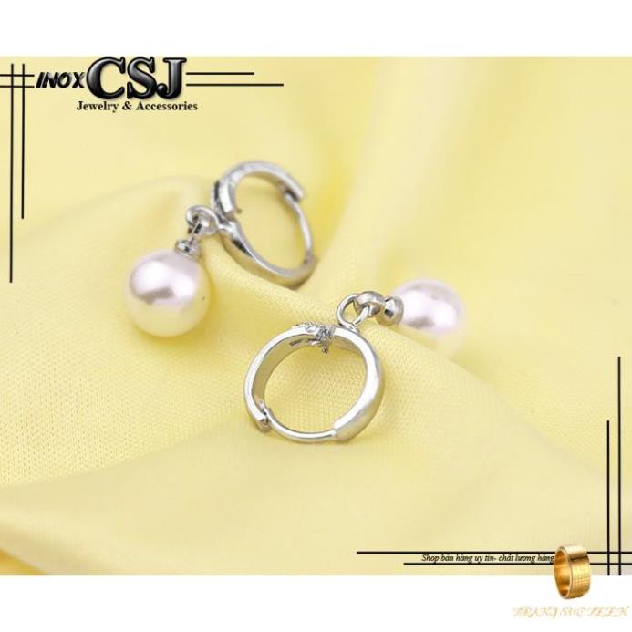 Bông tai khoen tròn rớt ngọc bt021