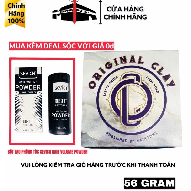 Sáp Wax vuốt tóc nam Original clay Hair zone + Mua kèm Deal Sốc với giá 0đ Bột tạo phồng tóc SEVICH cho Nam và Nữ