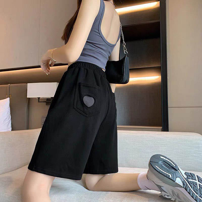 Quần Short Đùi Tim Sau Túi Unisex [FREESHIP] Short đùi from to dài rộng 4 màu cực trendy