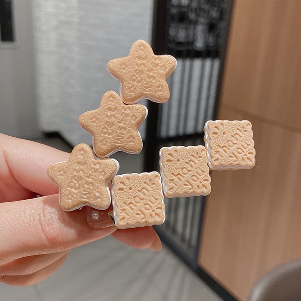 Kẹp Tóc Mỏ Vịt Hình Bánh Quy Hoạt Hình Phong Cách Hàn Quốc Cho Nữ