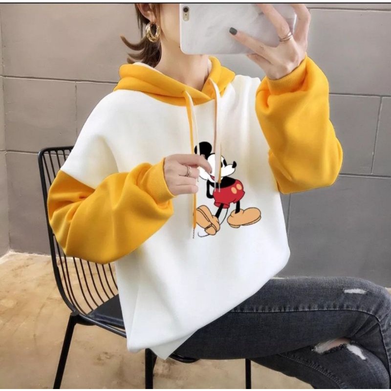 Áo hoodies nữ kiểu dáng in hình chuột trẻ trung cực xinh hàng đẹp giá rẽ