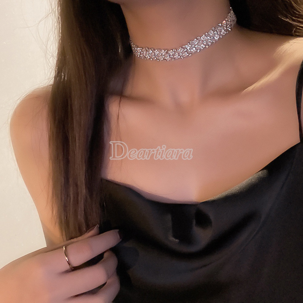 Vòng cổ Kim Cương Toàn Diện Đơn Giản Phong Cách Âu Mỹ Hợp Thời Trang