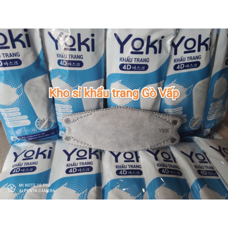 Khẩu trang 4D Yoki kháng khuẩn 1 bịch/6 cái trắng | BigBuy360 - bigbuy360.vn