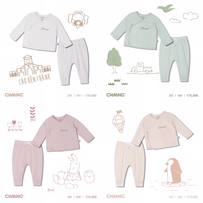 CHAANG Bộ dài cúc chéo Jungle