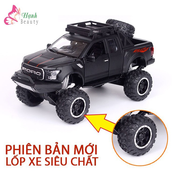 Xe mô hình bán tải Ford F150 Offroad 1:32 bằng sắt có đèn và âm thanh