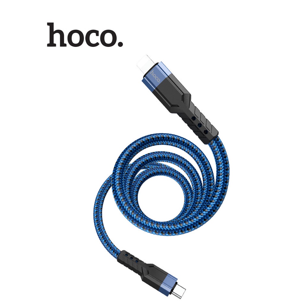 Cáp sạc PD20W Hoco U110 Type-C dành cho ip6/7/8/9/13promax sạc nhanh 3A vải dù chống rối dài 1.2M