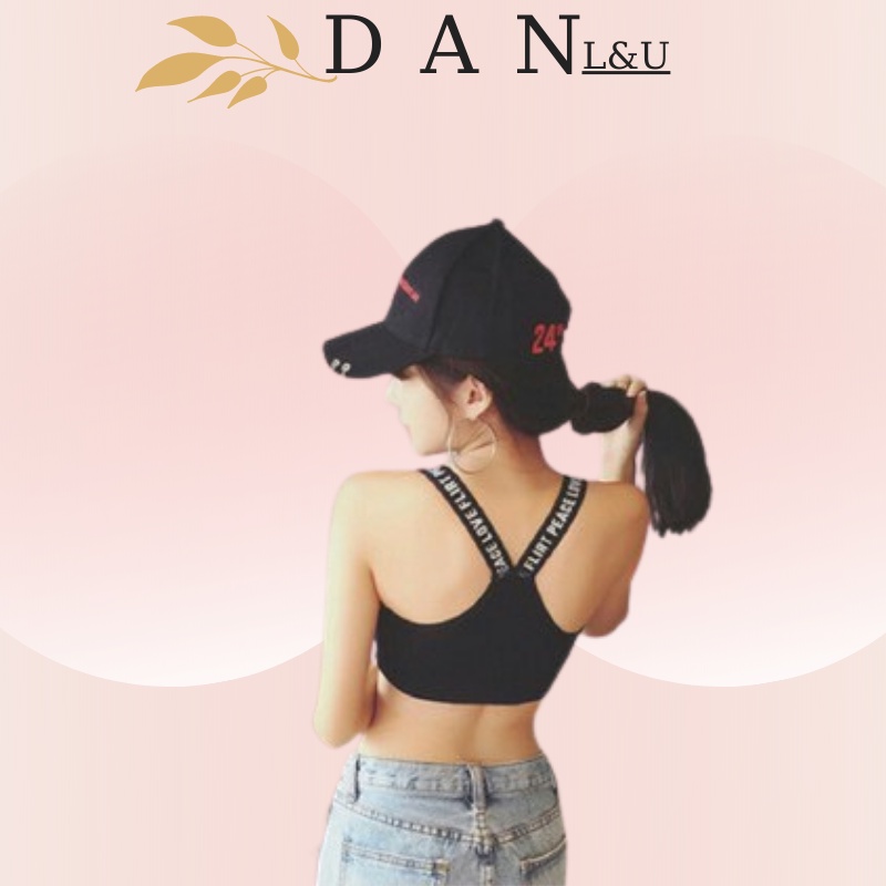 Áo Ngực Thể Thao 2 Dây Viền Chữ Cá Tính Cho Nữ DAN L&amp;U A1102