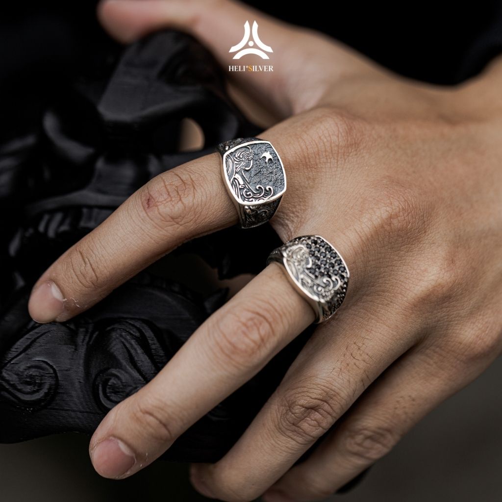 Nhẫn bạc nam, nữ HeliSilver NAMI RING Helios Original S925