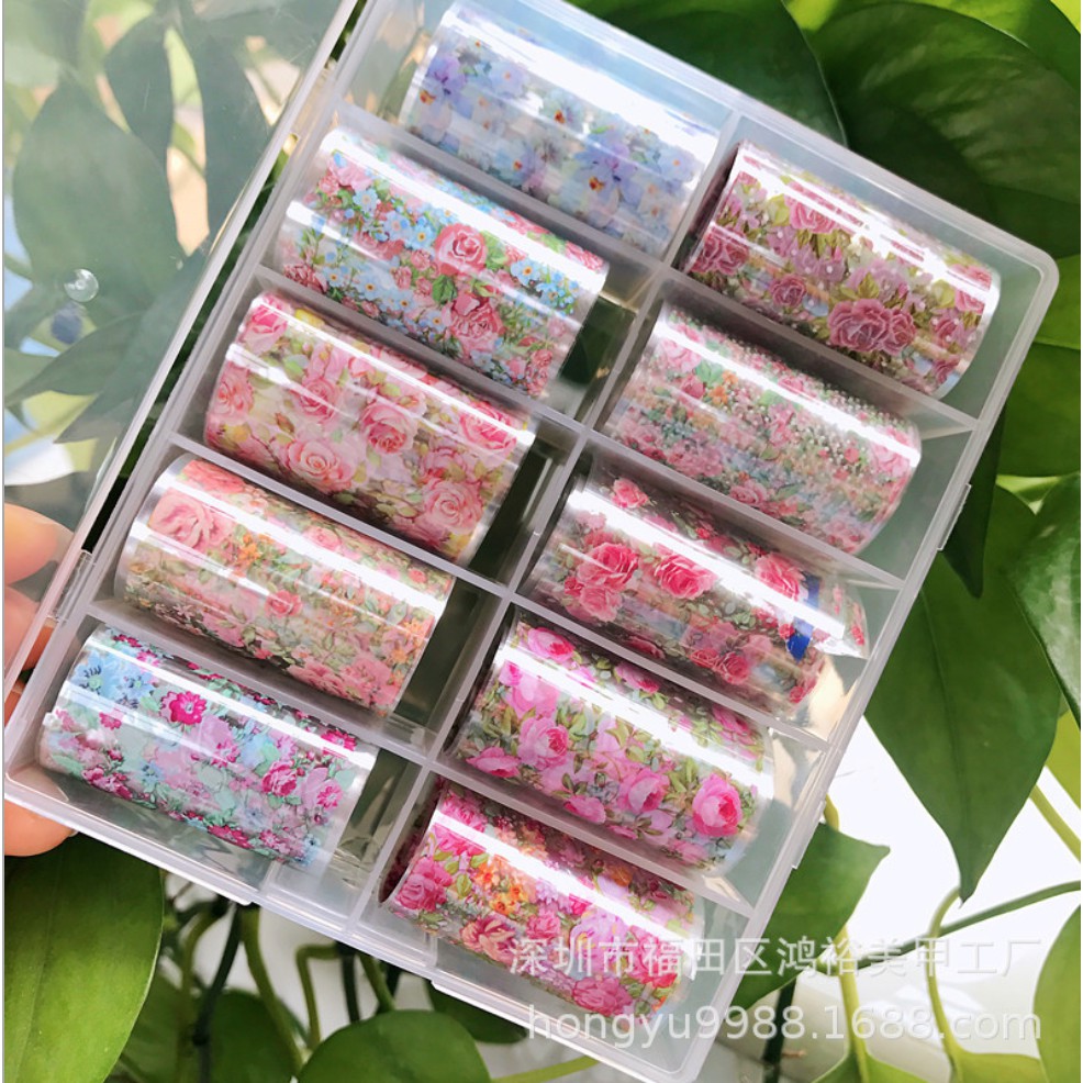 FOIL Hoa GIẤY DÁN MÓNG ( 10 cuộn)