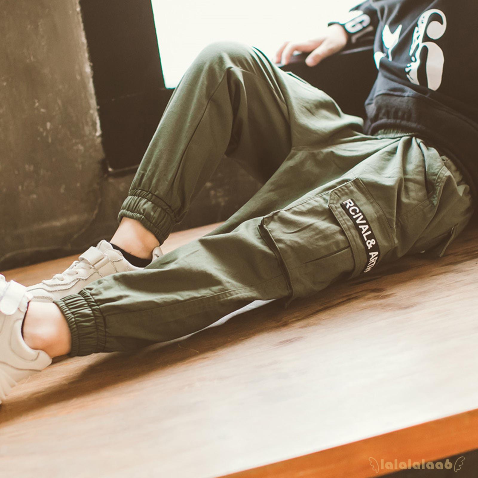 Quần Dài Có Túi Màu Xanh Quân Đội Laa6-Boys