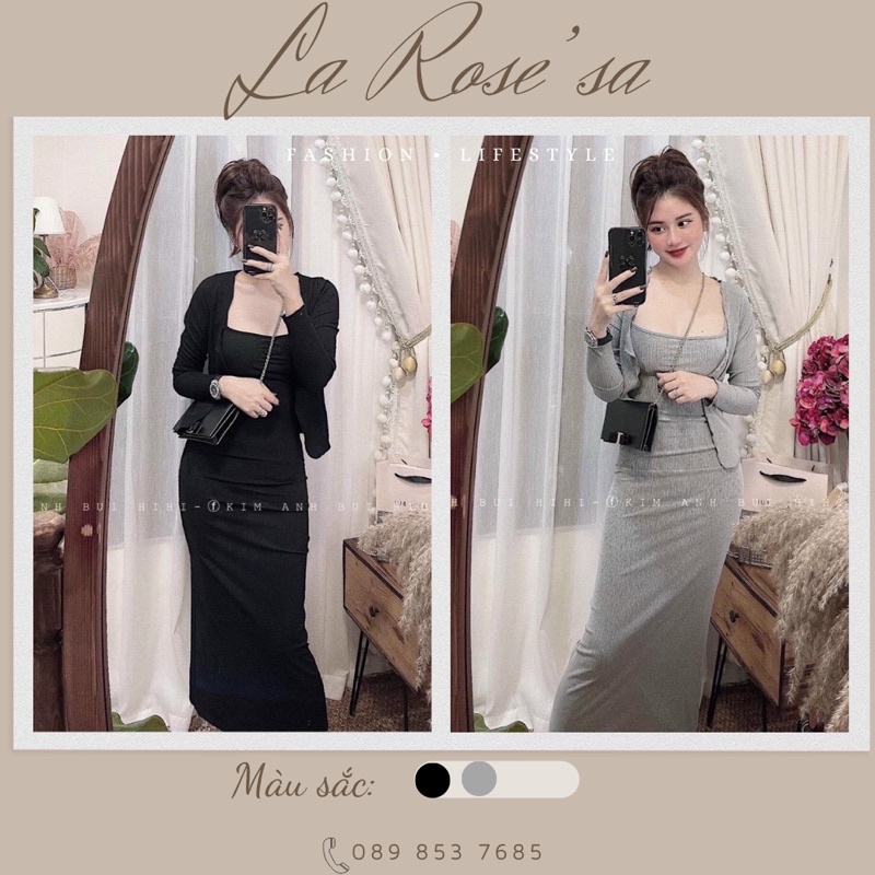 SET ĐẦM BODY 2 DÂY KÈM ÁO KHOÁC CARDIGAN ✨