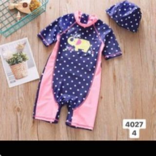 Sẵn sz 6t Bộ bơi bé gái kèm mũ hồng