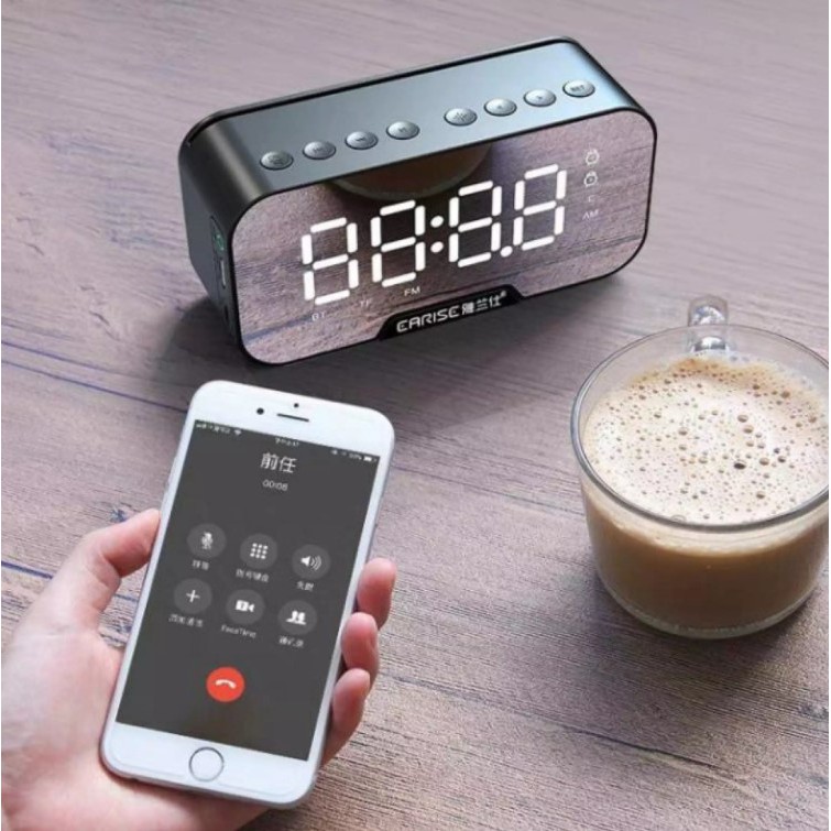 Loa Bluetooth Kimiso K10 Kèm Giá Đỡ Điện Thoại - Hiển Thị Giờ Đèn Led Cực Rõ - Âm Thanh Trong Trẻo - Kết Nối Cực Nhanh