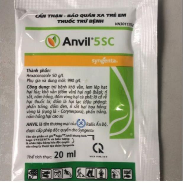 Thuốc trị nấm, đốm đen, rỉ sắt cây trồng - Anvil 5SC 20ml