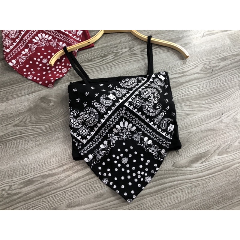 Áo 2 dây croptop yếm kèm mút ngực