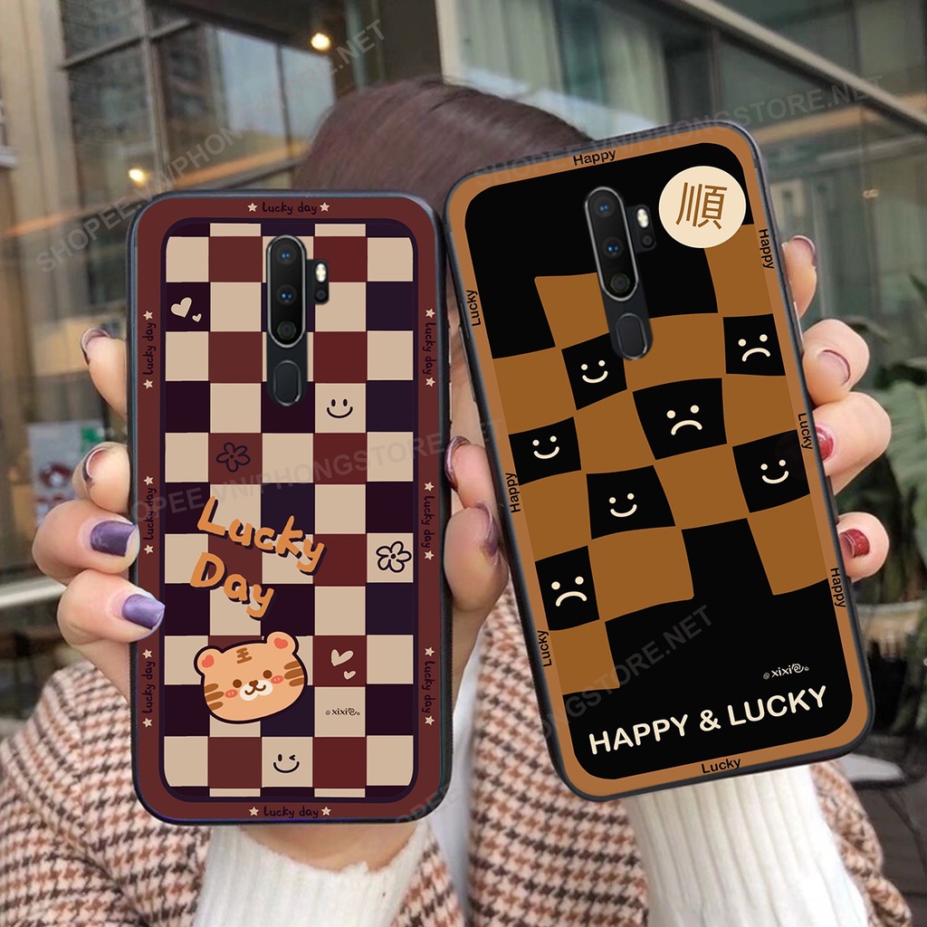 Ốp lưng Oppo A5 2020 / A9 2020 in họa tiết caro, mẫu gấu cực đáng yêu / ốp gấu cute giá rẻ siêu bền