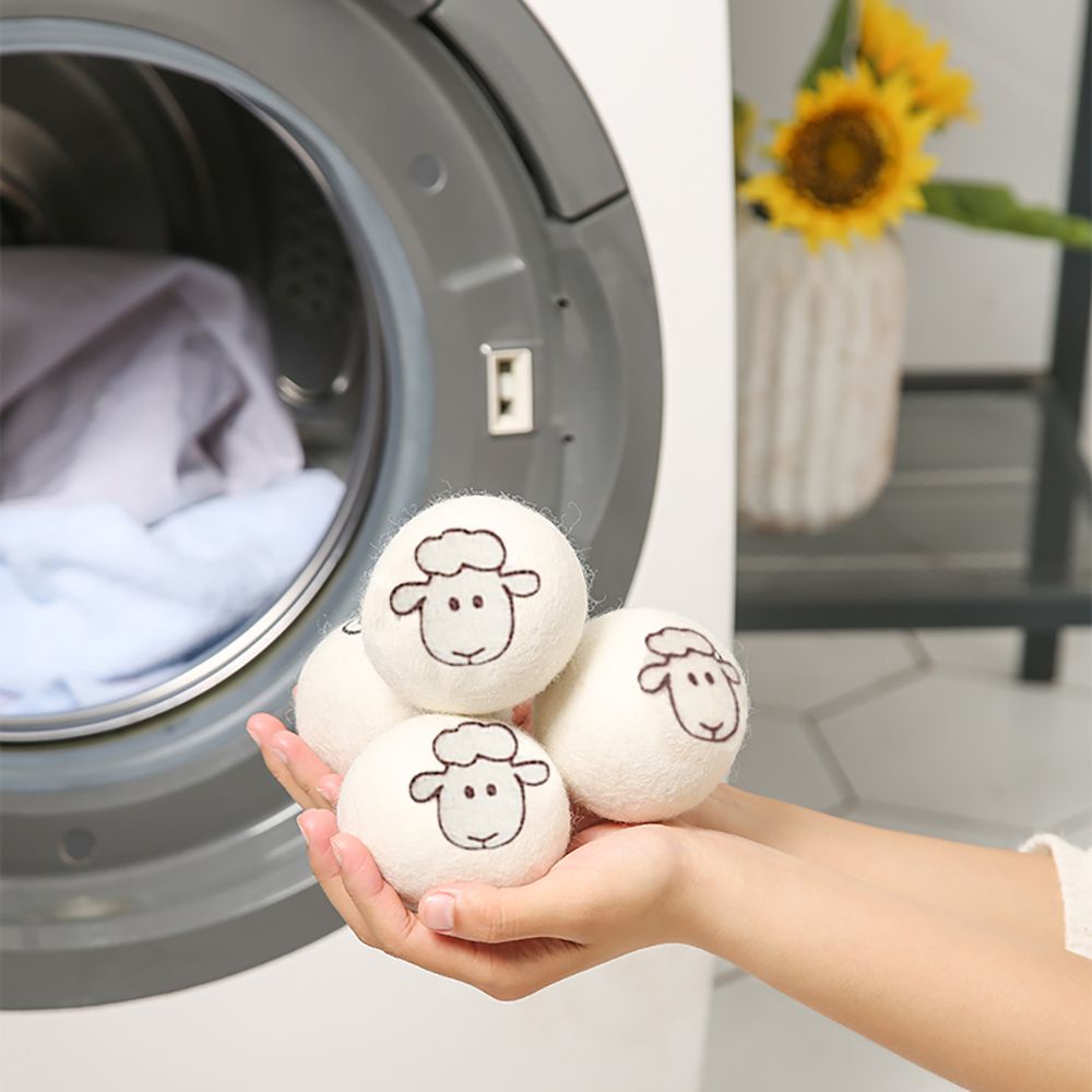 Set 6 quả bóng len dùng để sấy khô quần áo chống rối 7cm thiết kế dễ thương tiện lợi