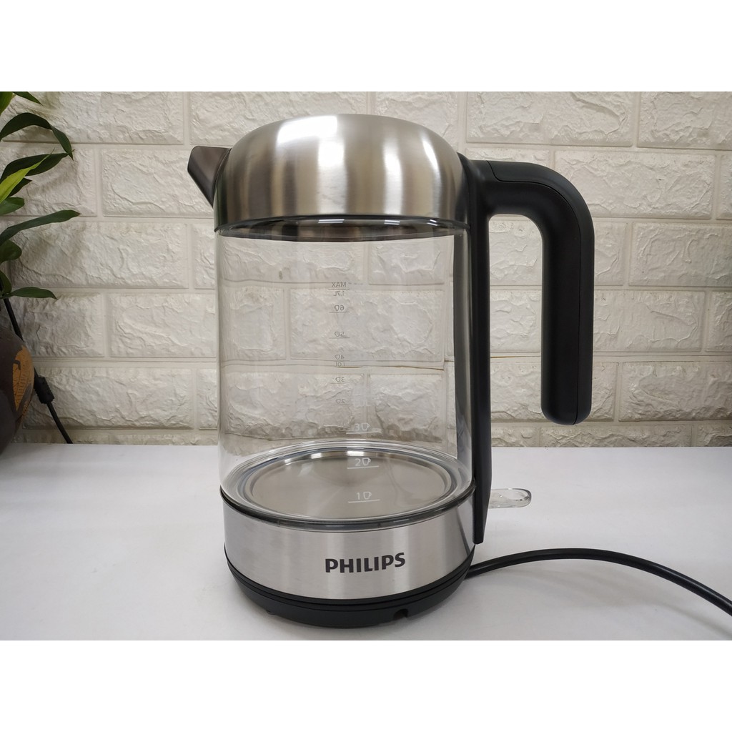 Ấm siêu tốc Philips 1.7L HD9339 màu đen (thủy tinh) - Hàng chính hãng